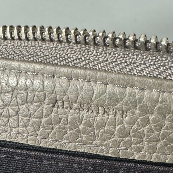 All Saint Fetch Green Leather Zip-Around Long Wallet - Picture 11 of 14